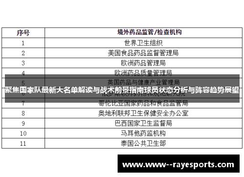 聚焦国家队最新大名单解读与战术前景指南球员状态分析与阵容趋势展望